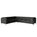 Ecksofa V Grau Microfaser Enza | Grau