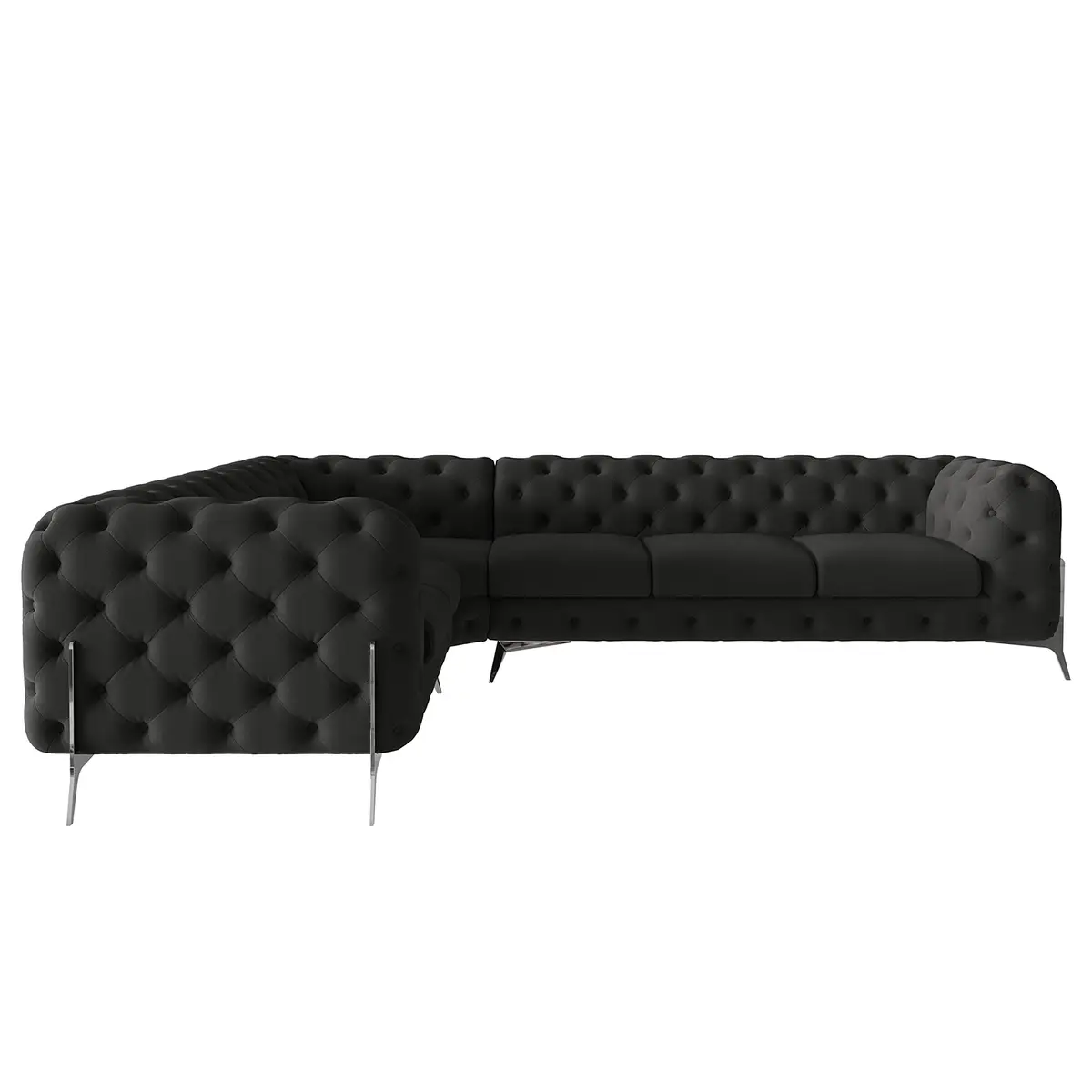Ecksofa V Grau Microfaser Enza | Grau