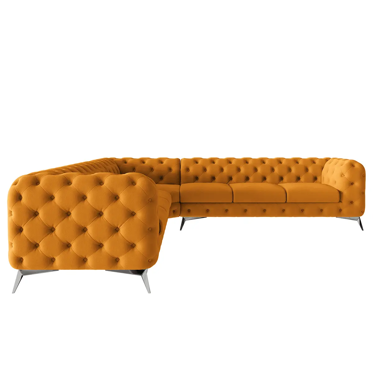 Ecksofa III Gelb Microfaser Enza | Gelb