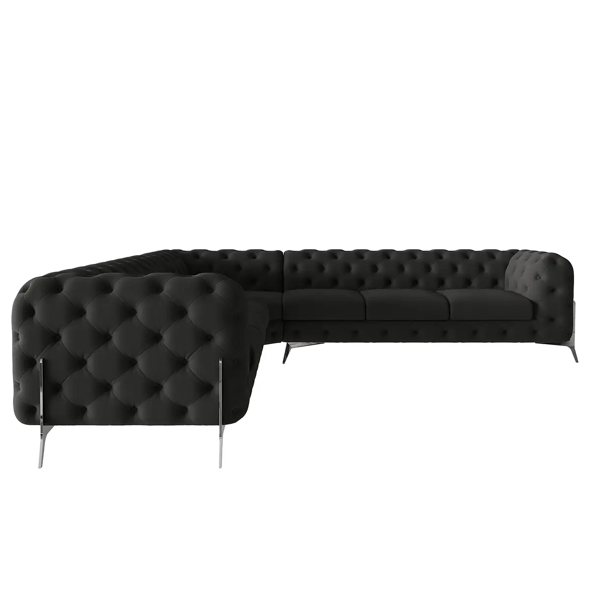 Ecksofa IV Grau Microfaser Enza 323 x 323cm Gleichschenklig