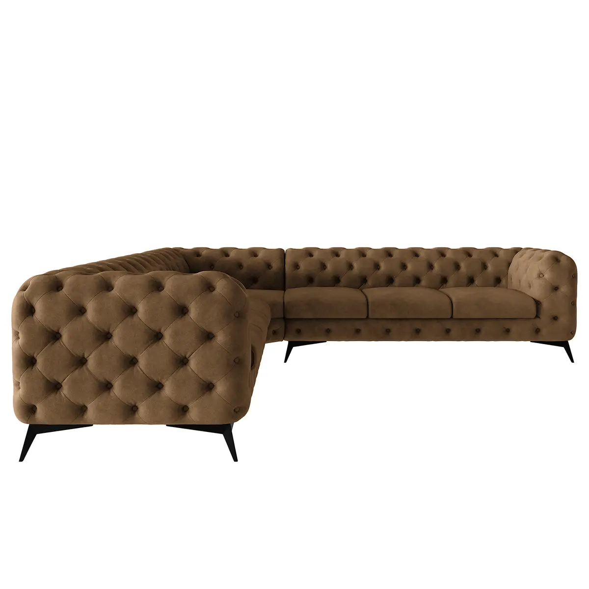 Ecksofa III Braun Microfaser Priya | Braun