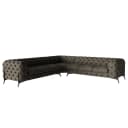 Ecksofa IV Grau Microfaser Priya | Grau