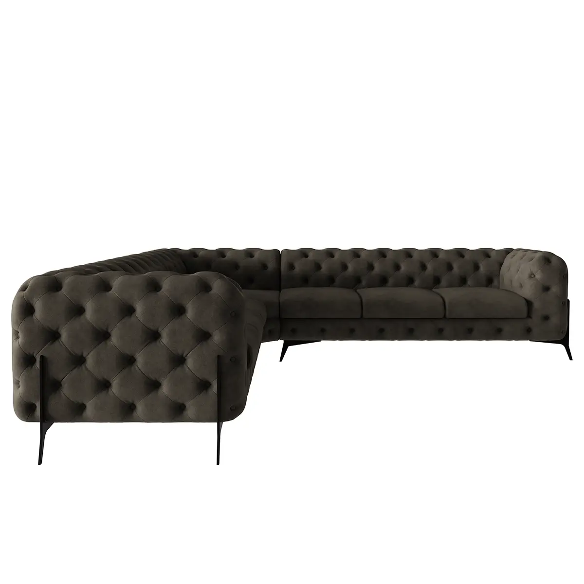 Ecksofa IV Grau Microfaser Priya | Grau