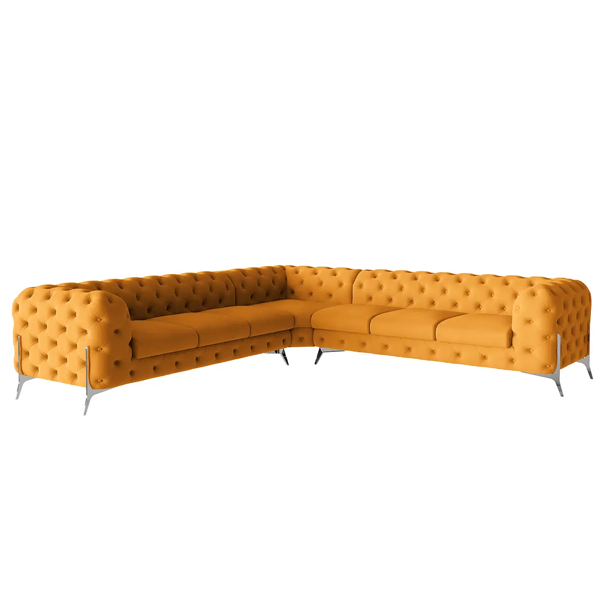 Ecksofa IV Gelb Microfaser Enza 323 x 323cm Gleichschenklig
