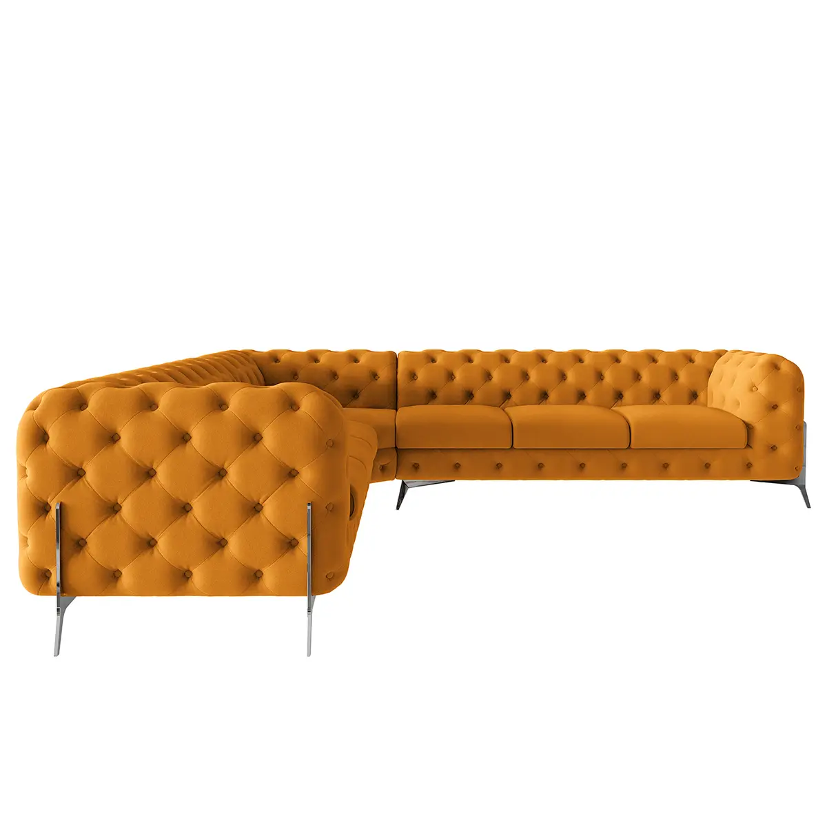 Ecksofa IV Gelb Microfaser Enza 323 x 323cm Gleichschenklig