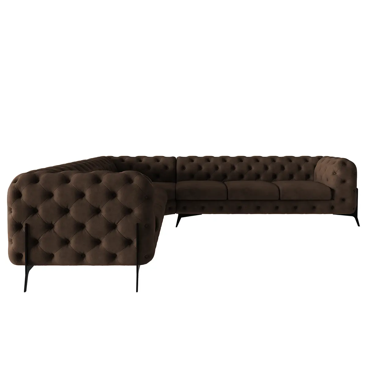 Ecksofa IV Braun Microfaser Priya | Braun