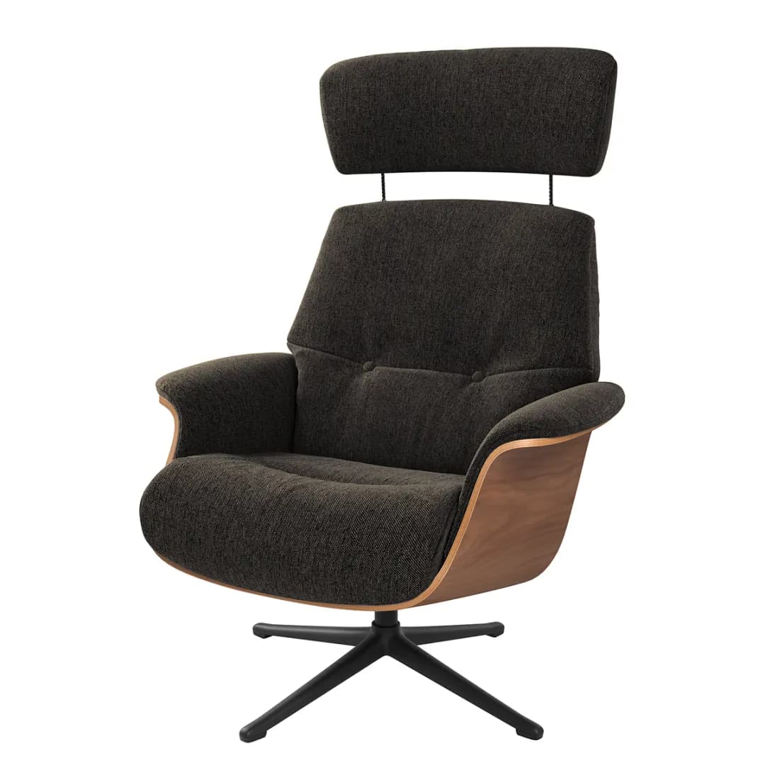 Sessel manuell verstellbar Schwarz/Schwarz Webstoff Saia