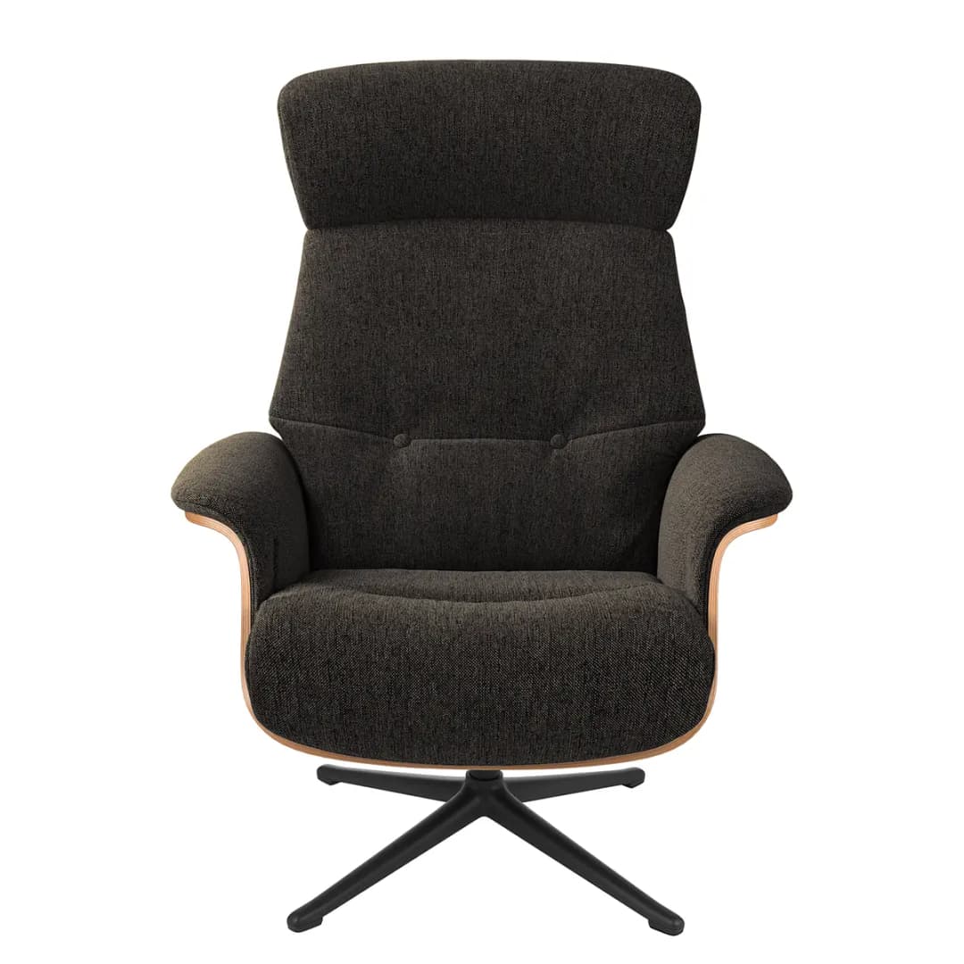 Sessel manuell verstellbar Schwarz/Schwarz Webstoff Saia