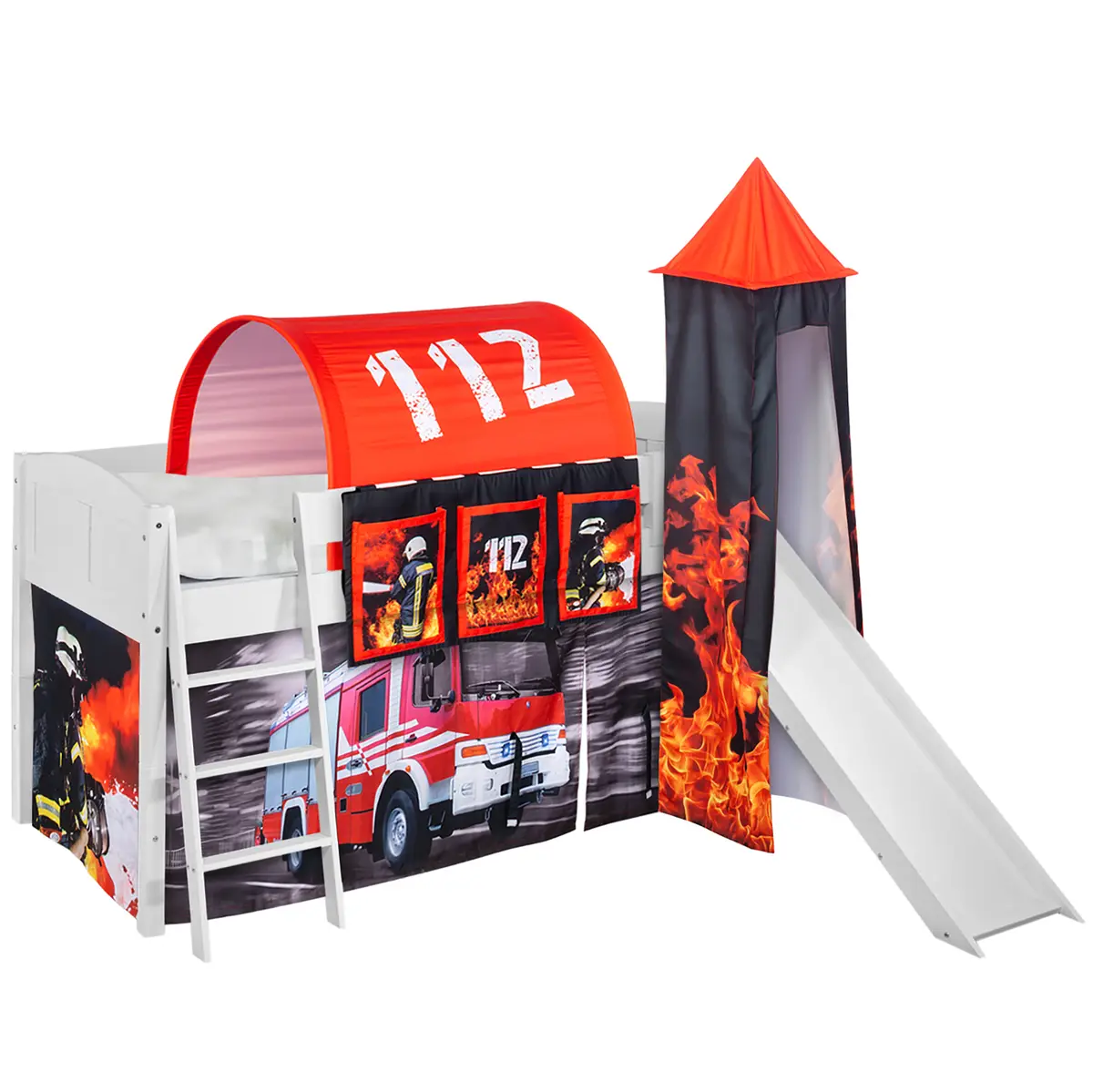 Hochbett Feuerwehr | Weiß
