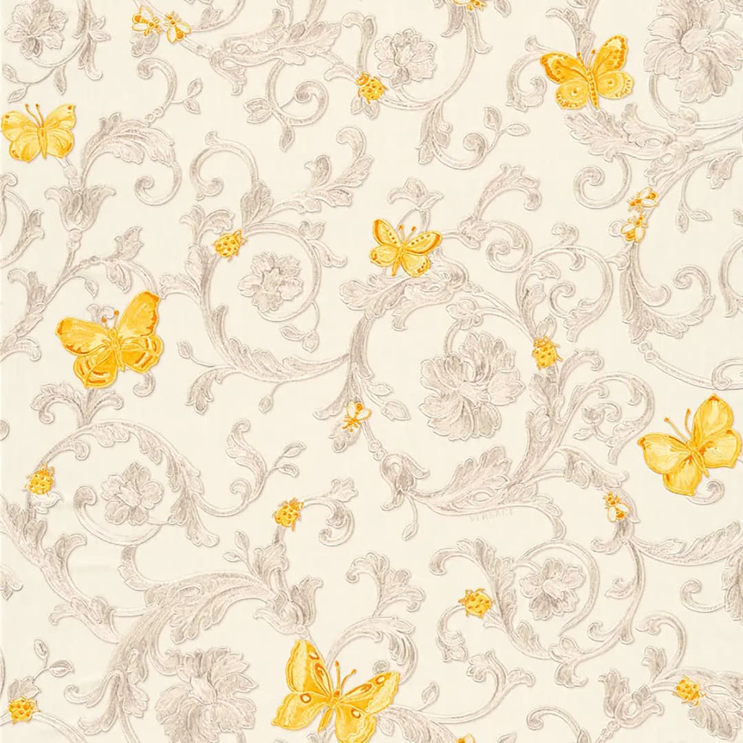 Tapete Barocco Butterfly I | Gelb