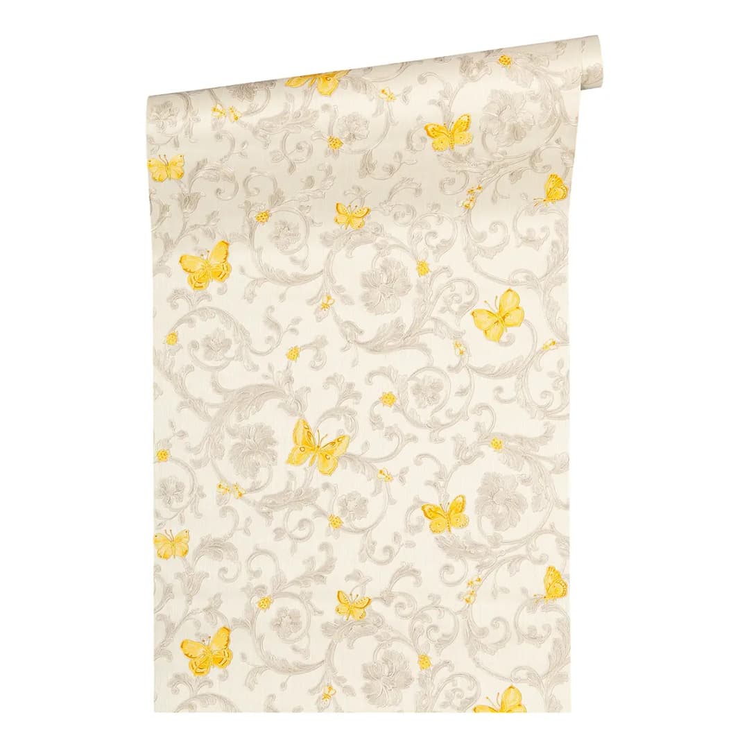 Tapete Barocco Butterfly I | Gelb