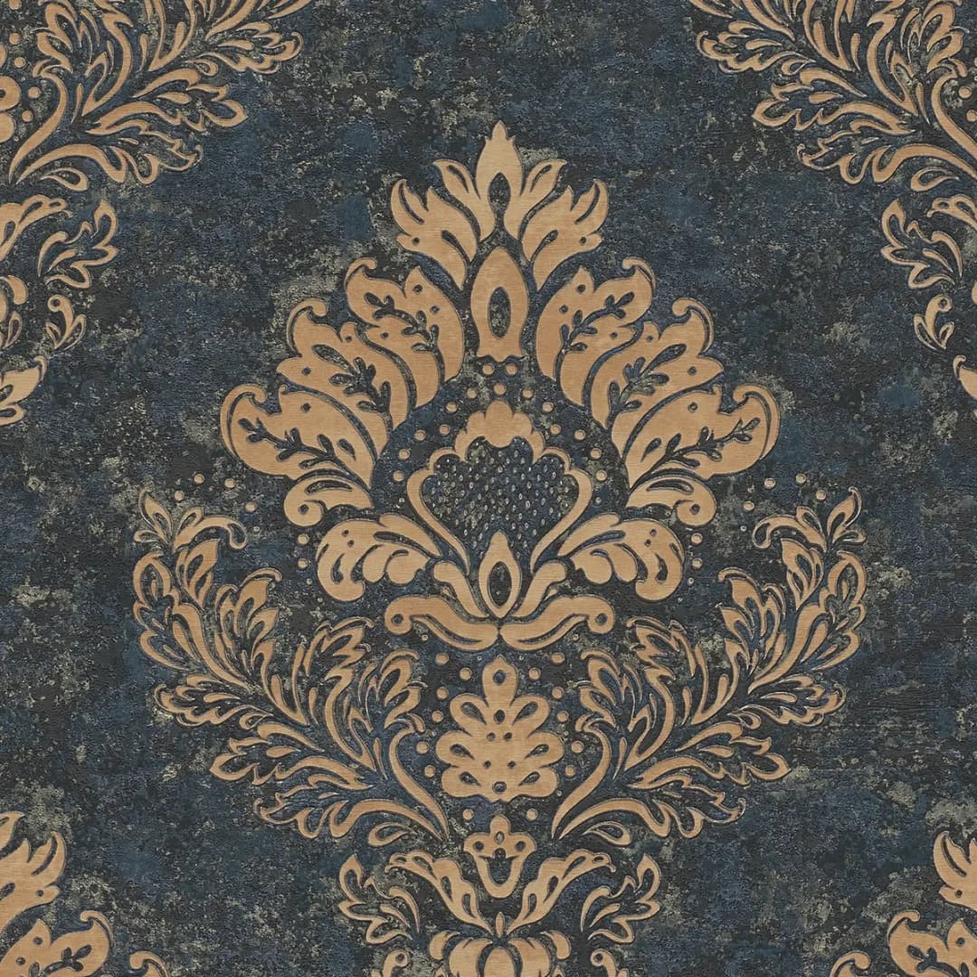 Vliestapete Alena Barock Ornament | Blau