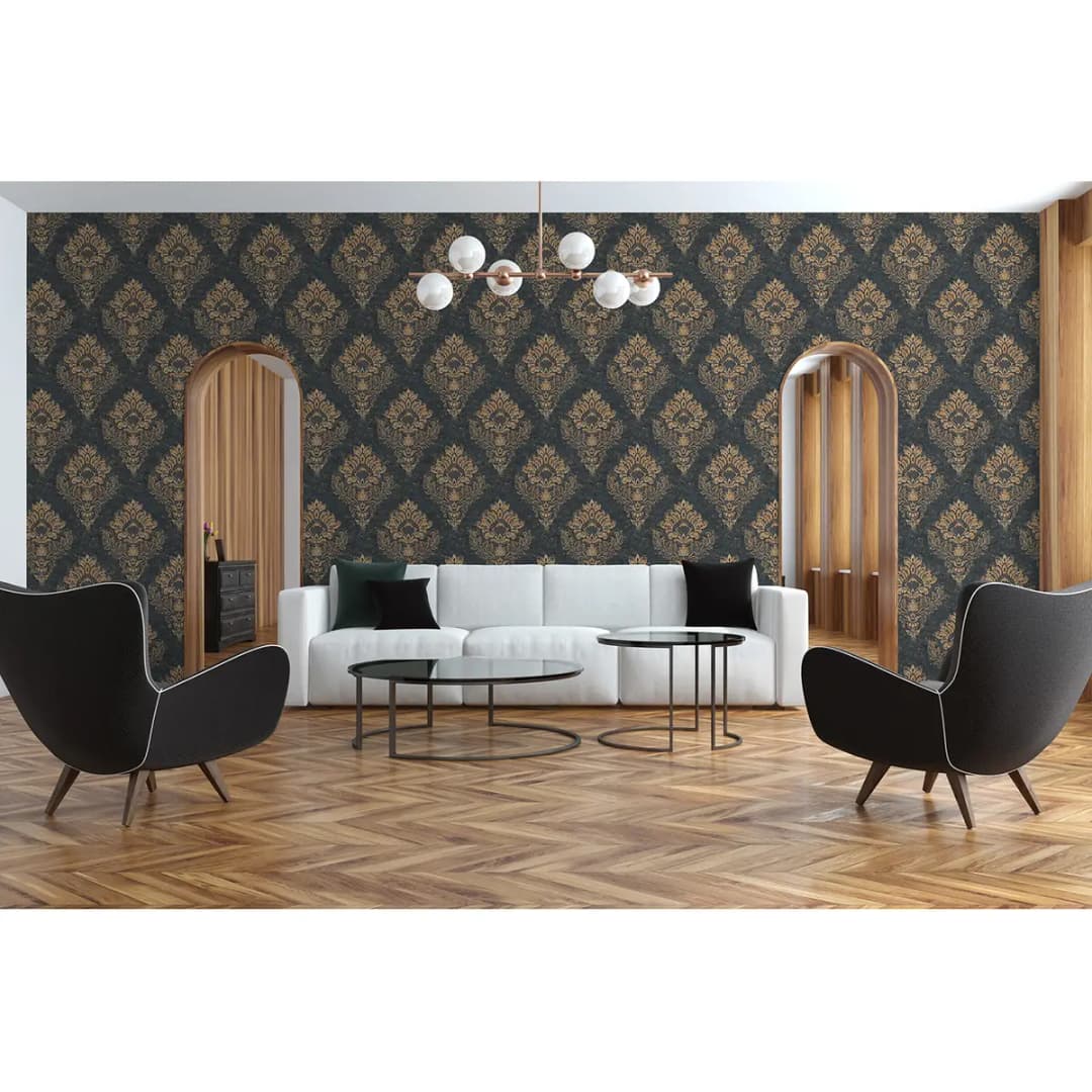 Vliestapete Alena Barock Ornament | Blau