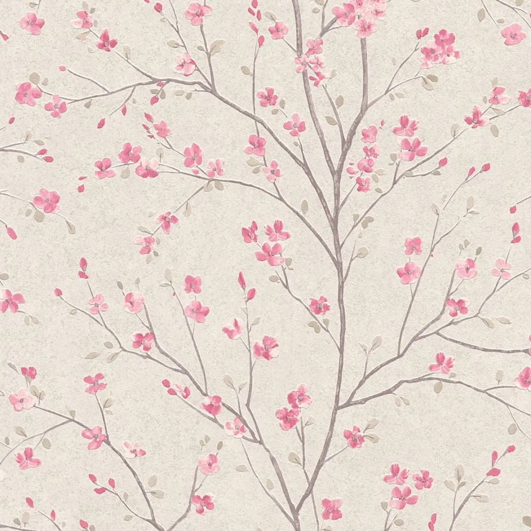 Vliestapete Mio Kirschblüten | Weiß