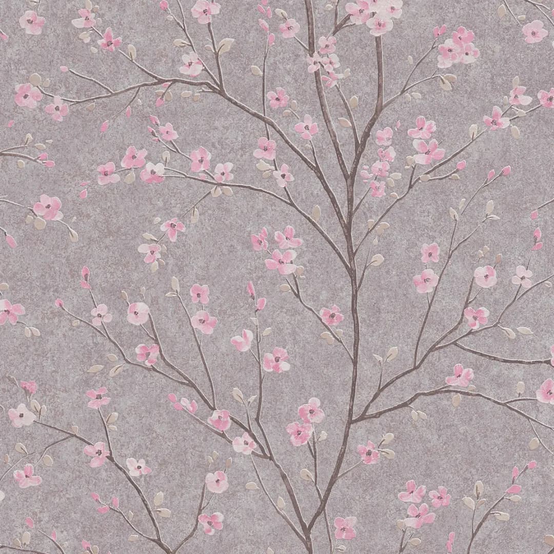Vliestapete Mio Kirschblüten | Grau