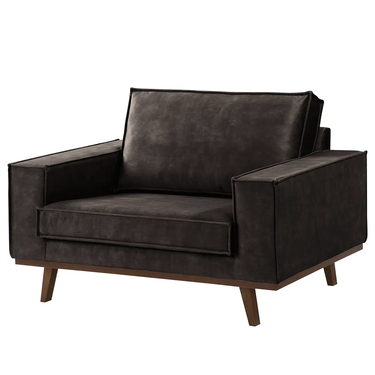 Sessel Jurga Grau Samt | Grau