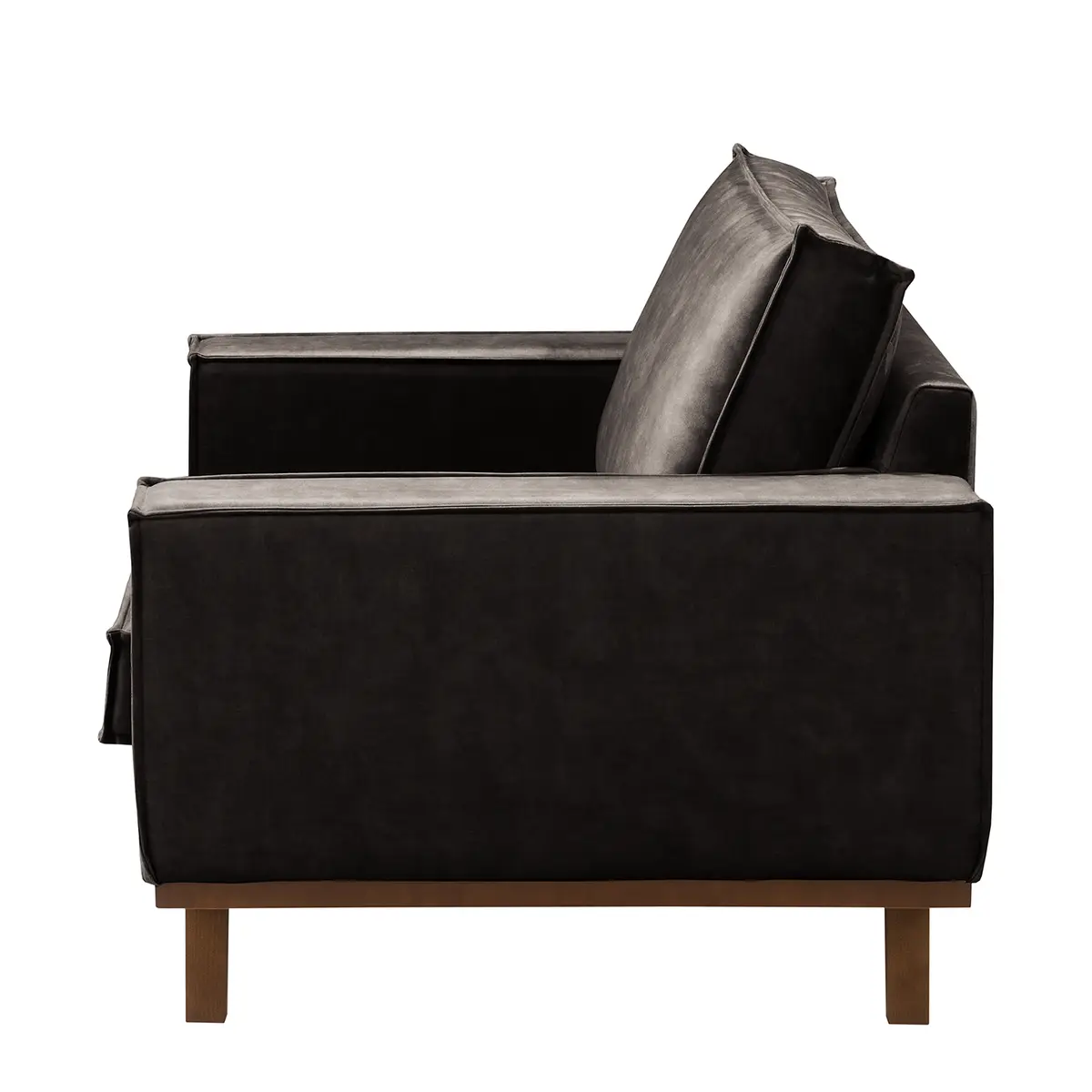 Sessel Jurga Grau Samt | Grau