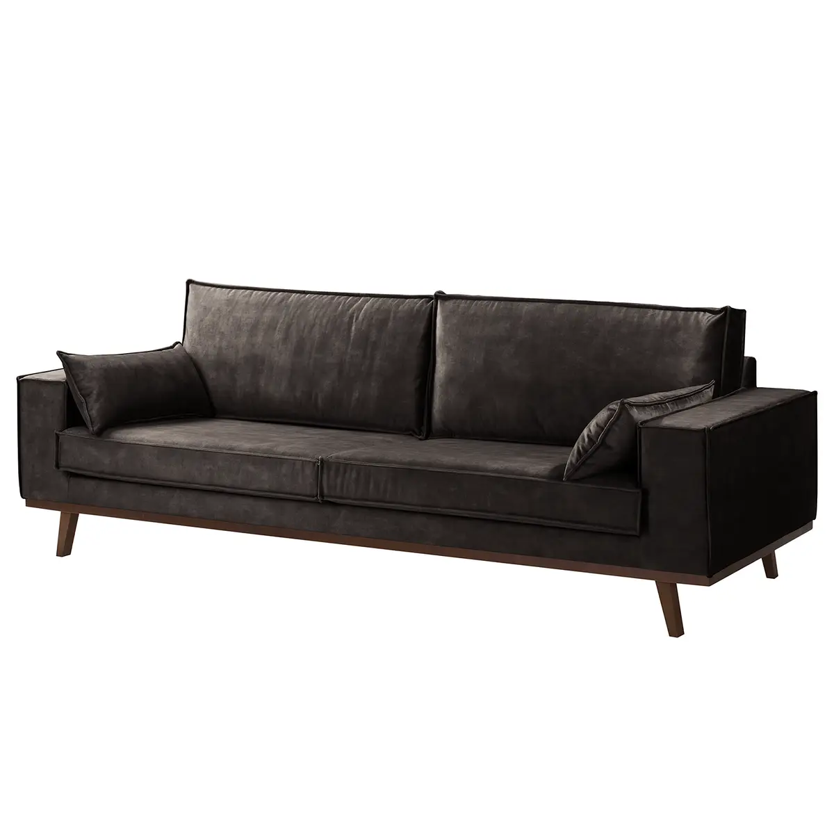 Sofa Jurga 3-Sitzer Grau Samt Tomi | Grau