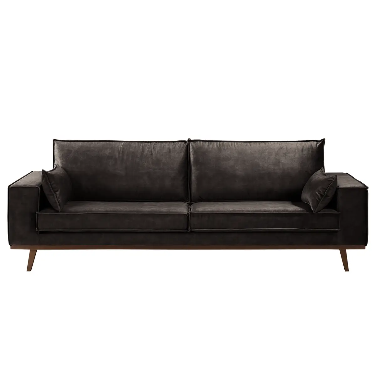 Sofa Jurga 3-Sitzer Grau Samt Tomi | Grau