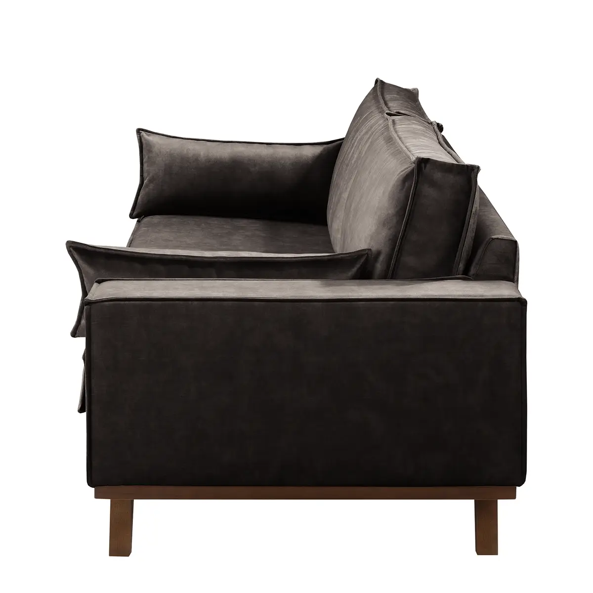 Sofa Jurga 3-Sitzer Grau Samt Tomi | Grau
