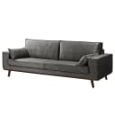 Sofa Jurga 3-Sitzer Grau Samt Tomi | Grau