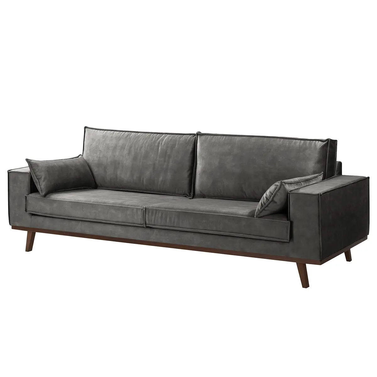 Sofa Jurga 3-Sitzer Grau Samt Tomi | Grau