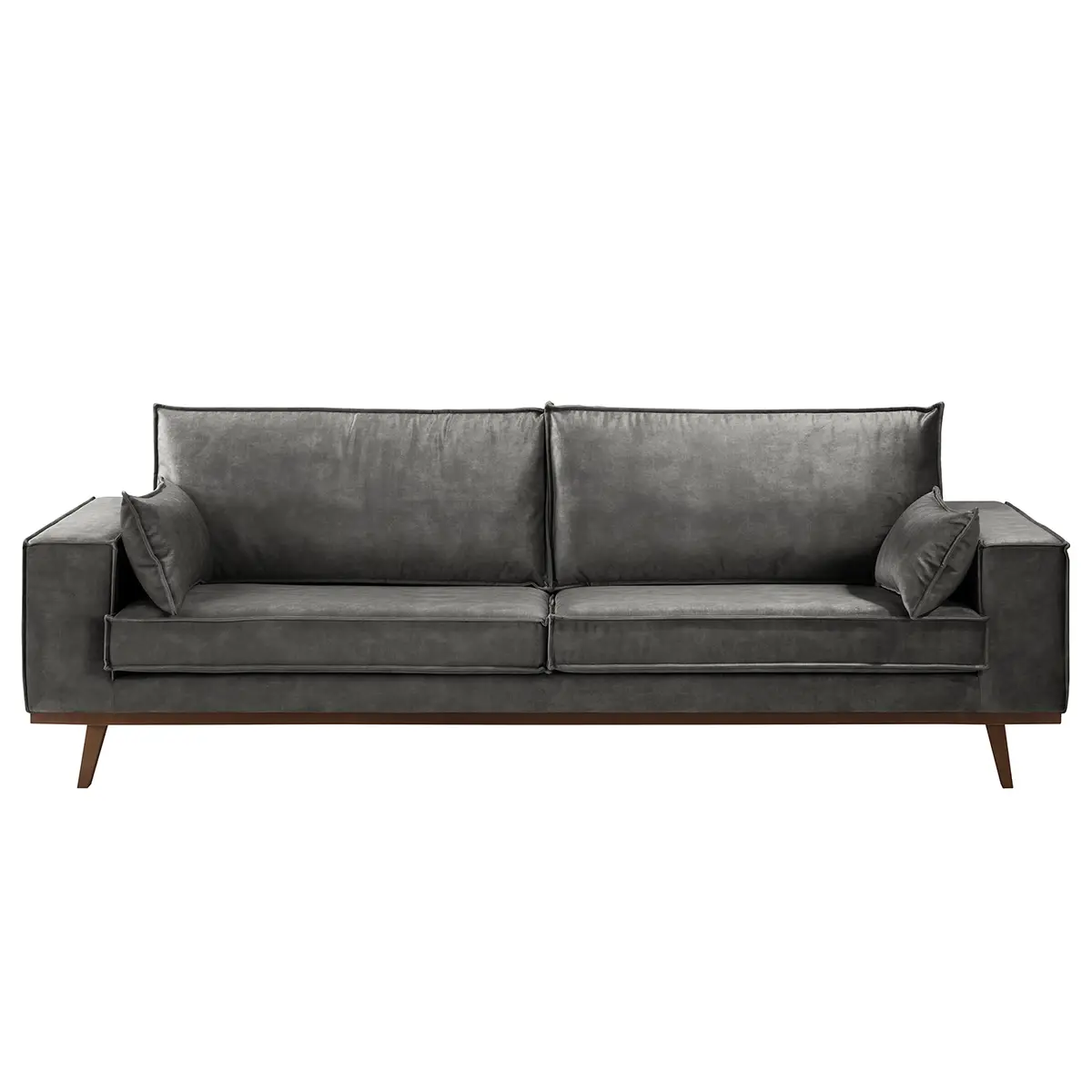 Sofa Jurga 3-Sitzer Grau Samt Tomi | Grau