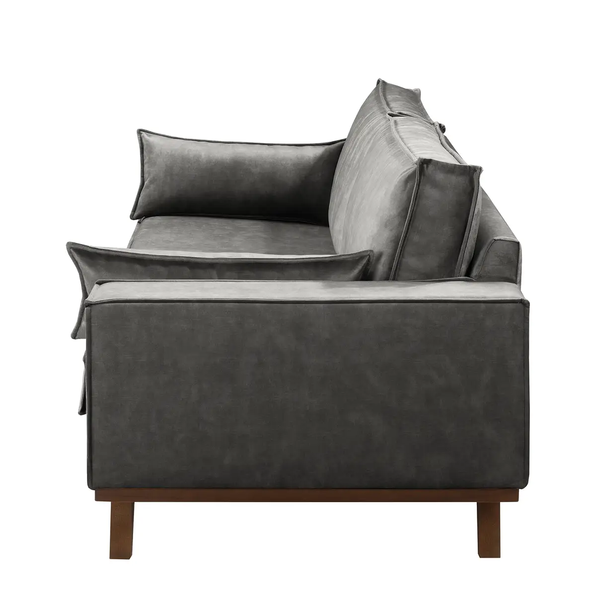 Sofa Jurga 3-Sitzer Grau Samt Tomi | Grau