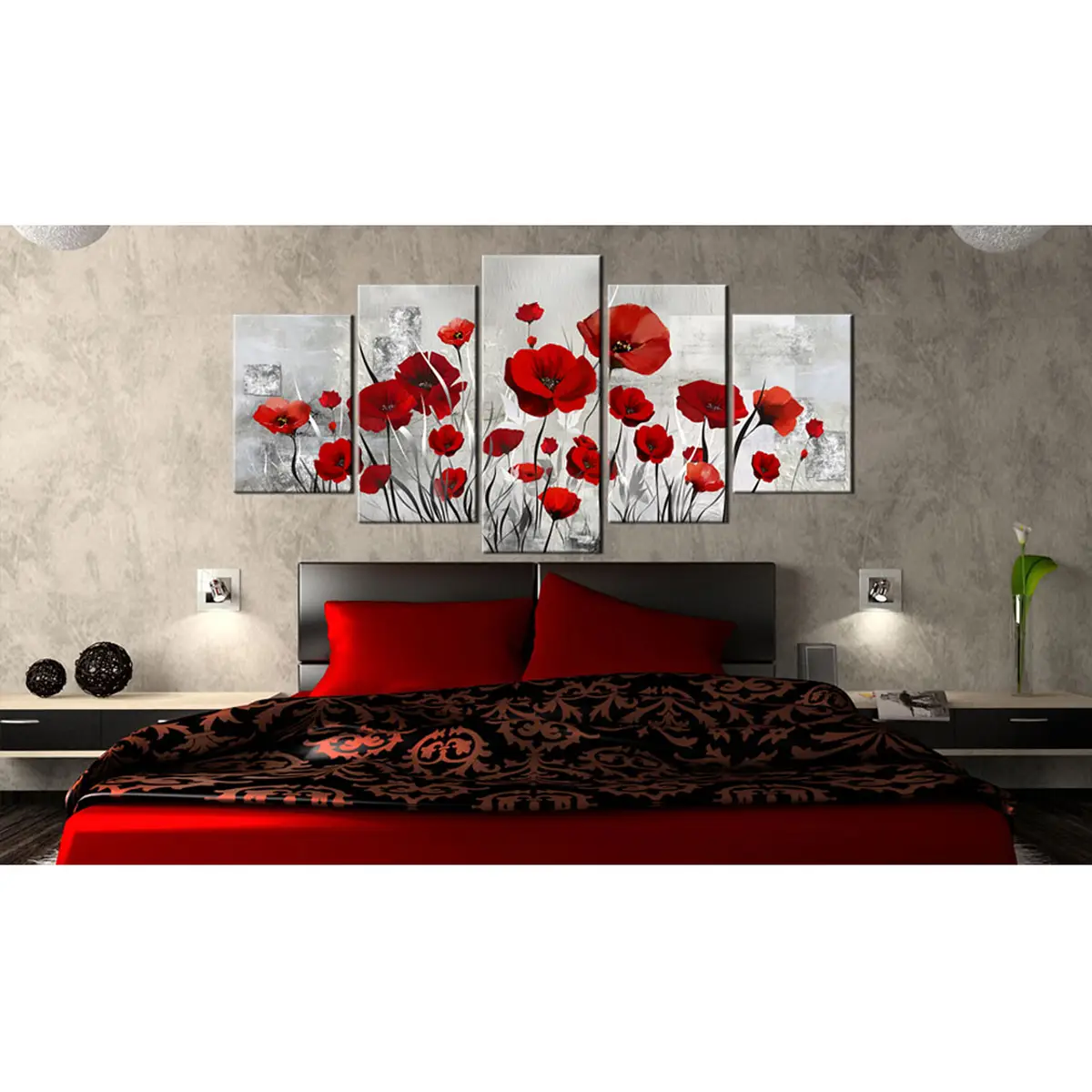 Wandbild Scarlet Cloud | Grau