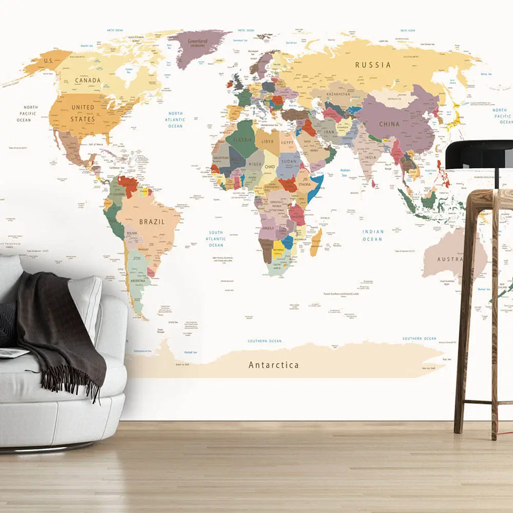 Fototapete World Map | Mehrfarbig