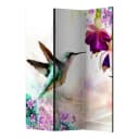 Paravent Hummingbirds and Flowers Fleece Multicolor