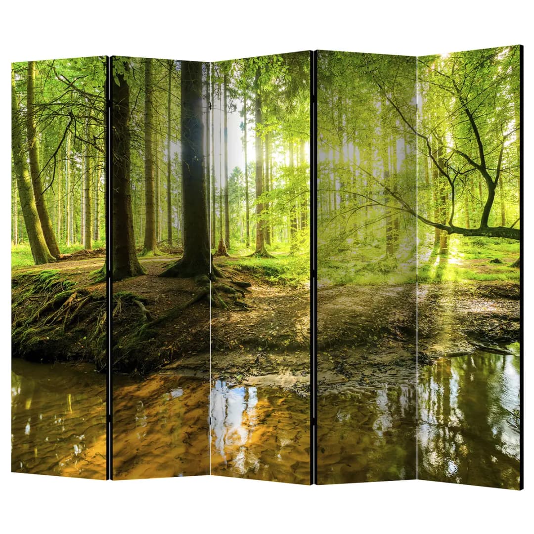 Paravent Forest Lake Fleece Grün | Grün