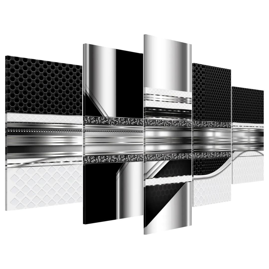 Wandbild Silver Cut Leinen | Silber