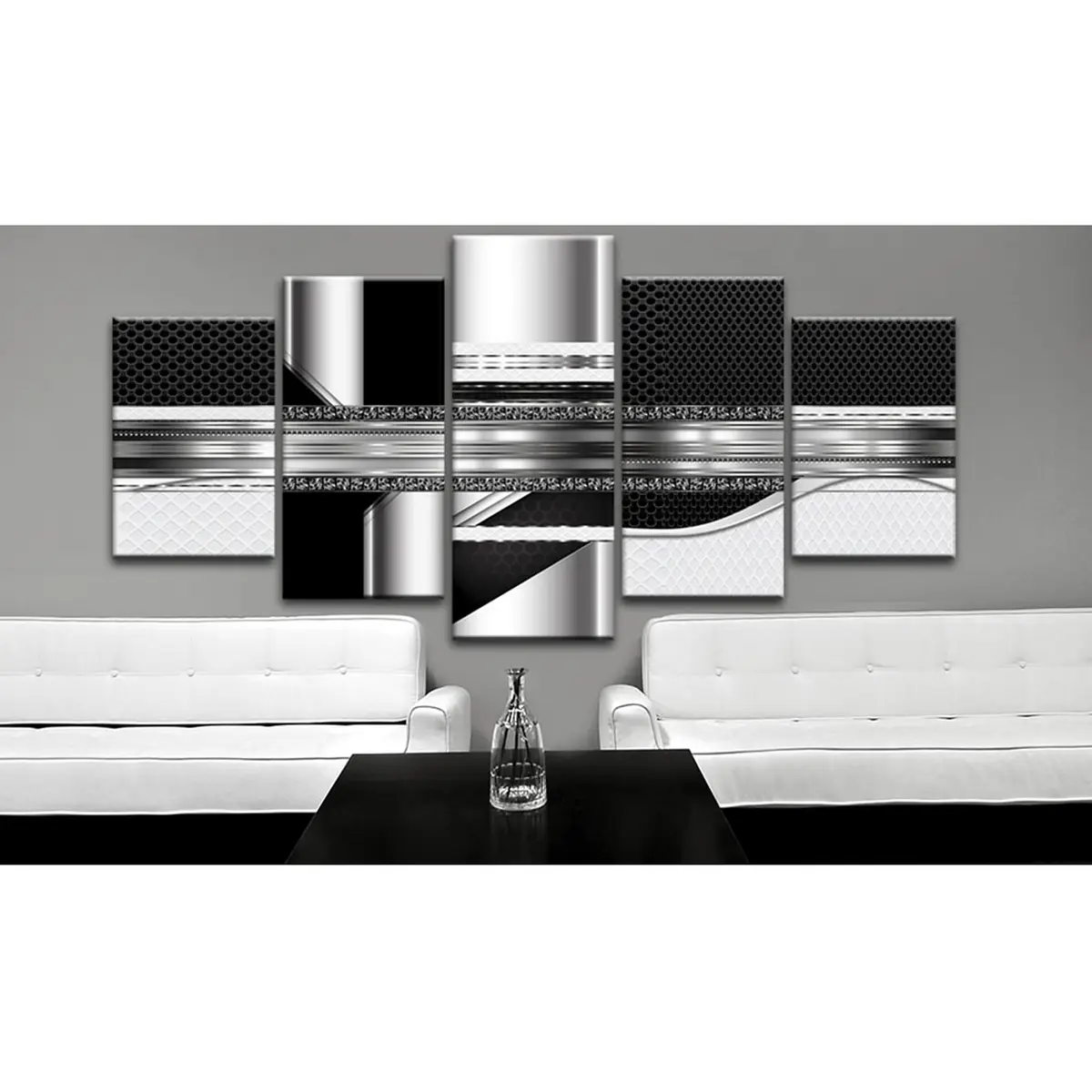 Wandbild Silver Cut Leinen | Silber