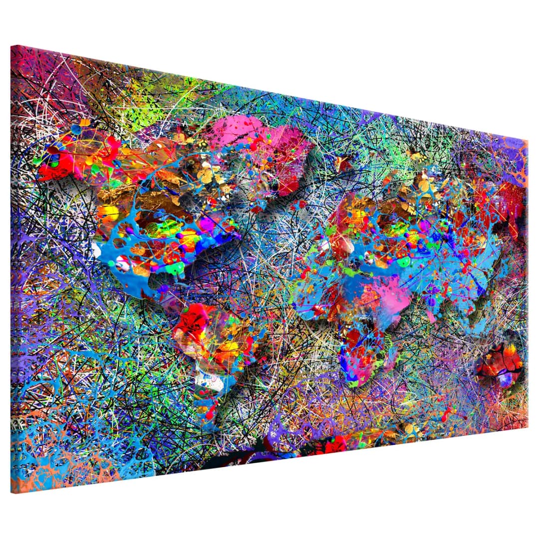 Wandbild Jackson Pollock Inspiration Leinen Multicolor