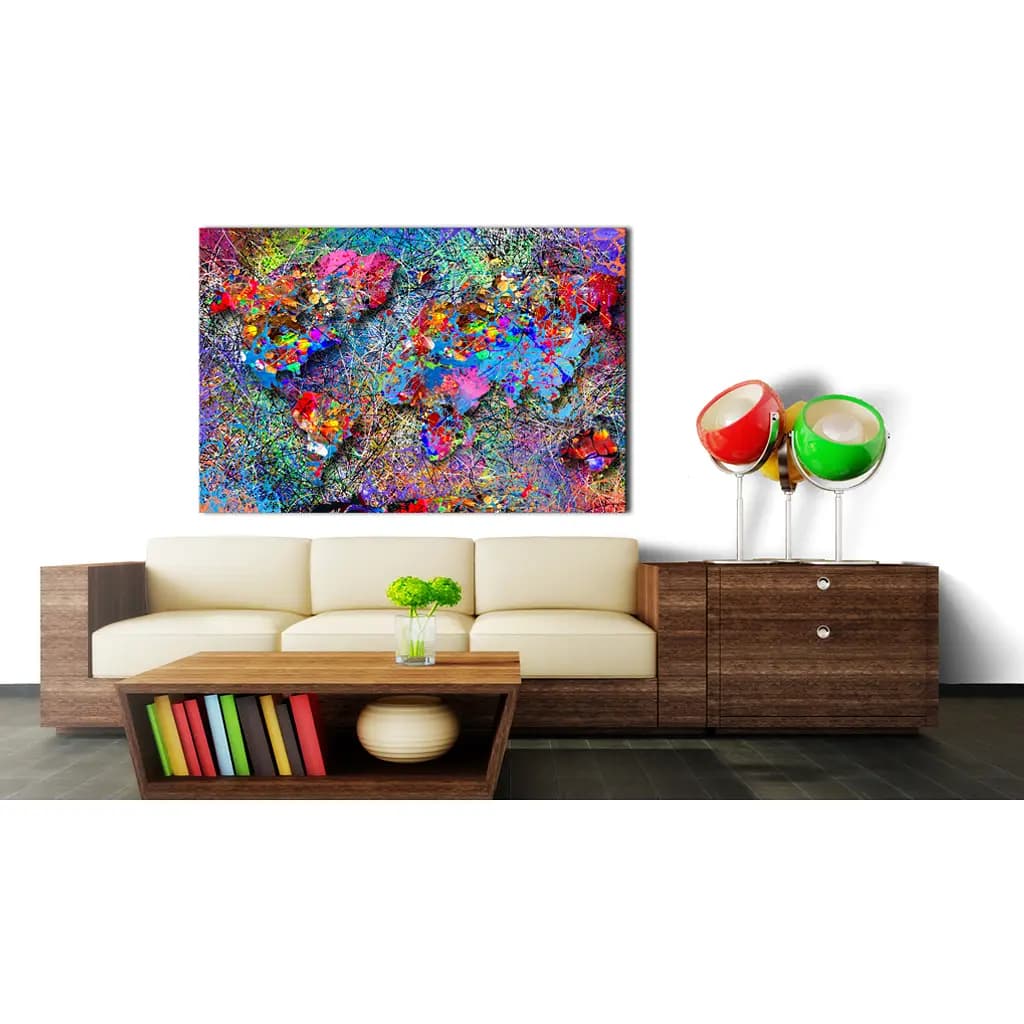 Wandbild Jackson Pollock Inspiration Leinen Multicolor