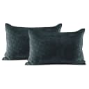 Kissenbezug 2er Set Grau/Anthrazit/Hellgrau 70 x 50cm Webstoff