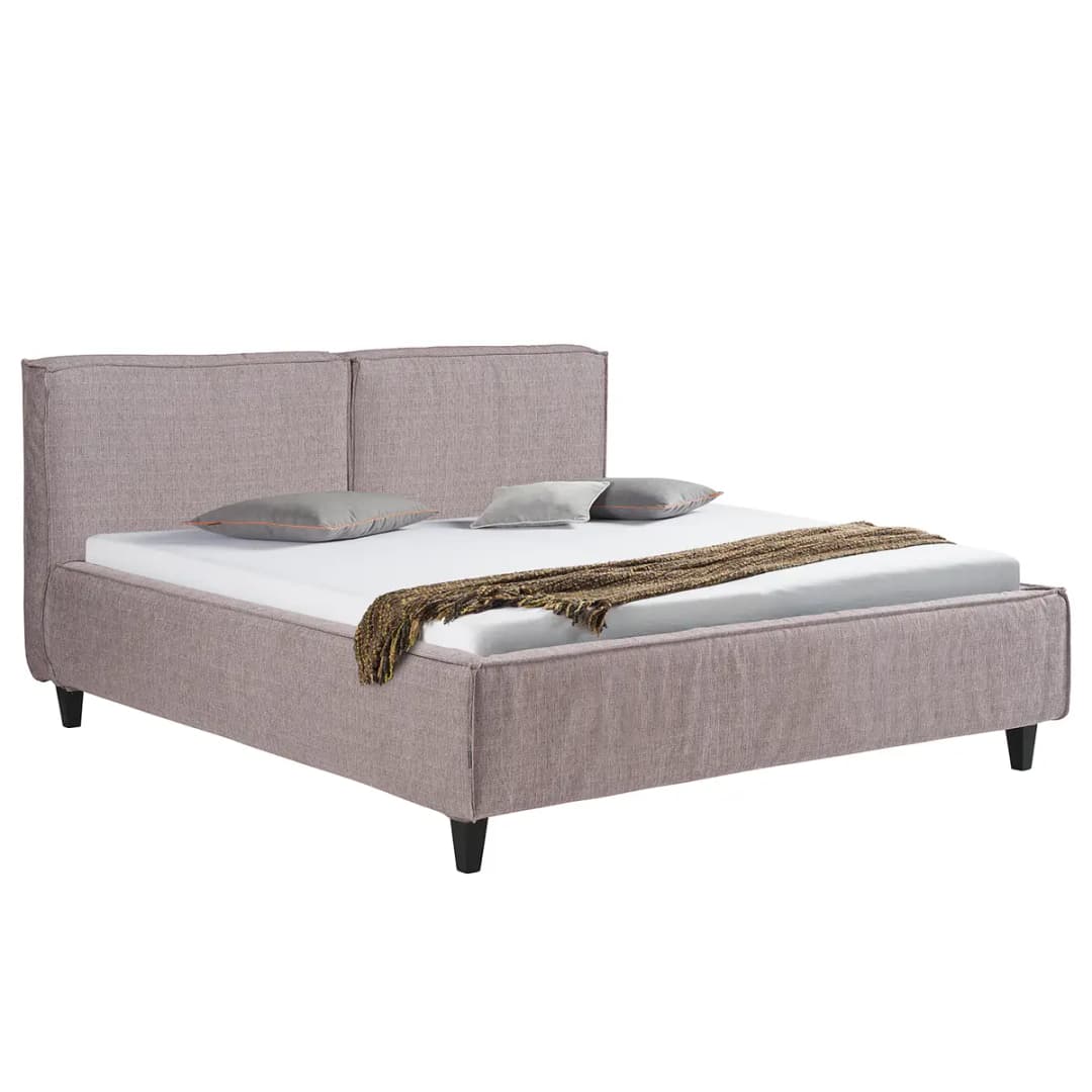 Polsterbett Vio 160 x 200cm Flachgewebe Meave Pink/Beige Buche
