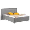 Polsterbett Homely 140 x 200cm Flachgewebe Nona Grau Buche | Grau