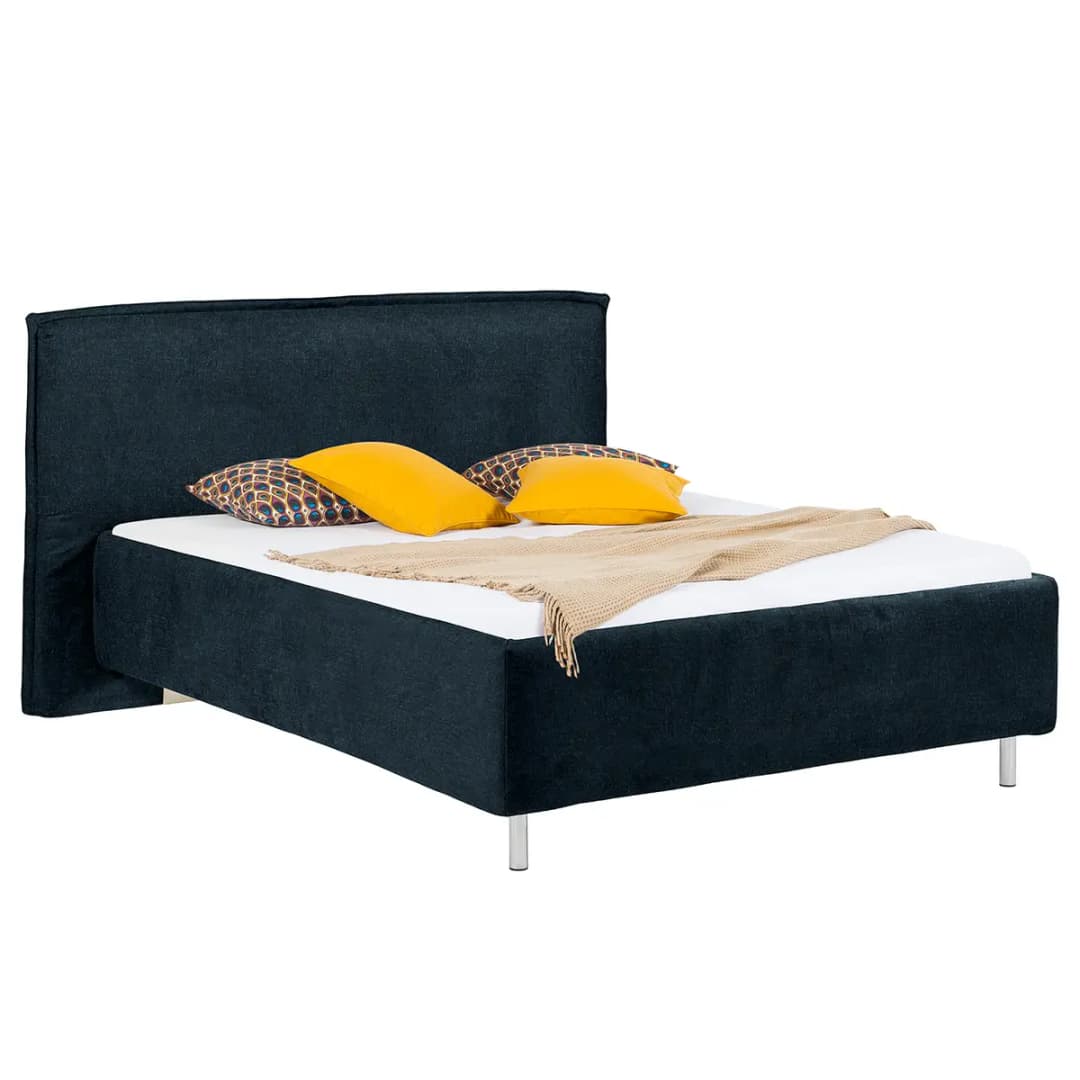 Polsterbett Homely 200 x 200cm Microfaser Alana Türkis Buche