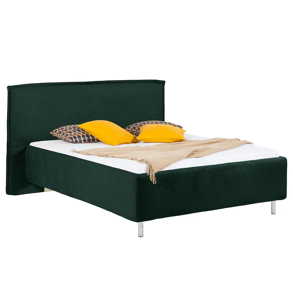 Polsterbett Homely 200 x 200cm Microfaser Panja Grün Buche | Grün