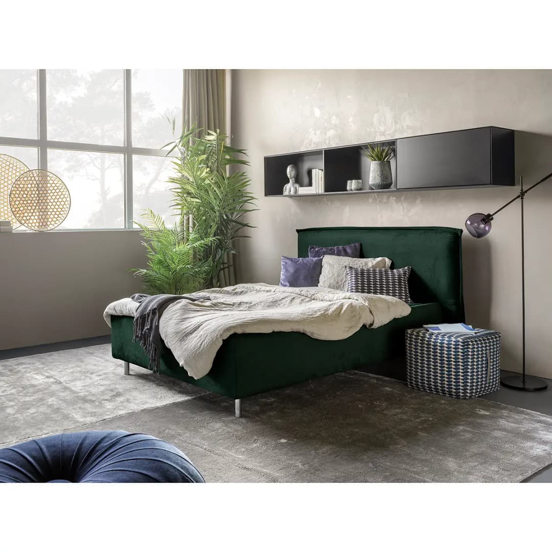 Polsterbett Homely 200 x 200cm Microfaser Panja Grün Buche | Grün