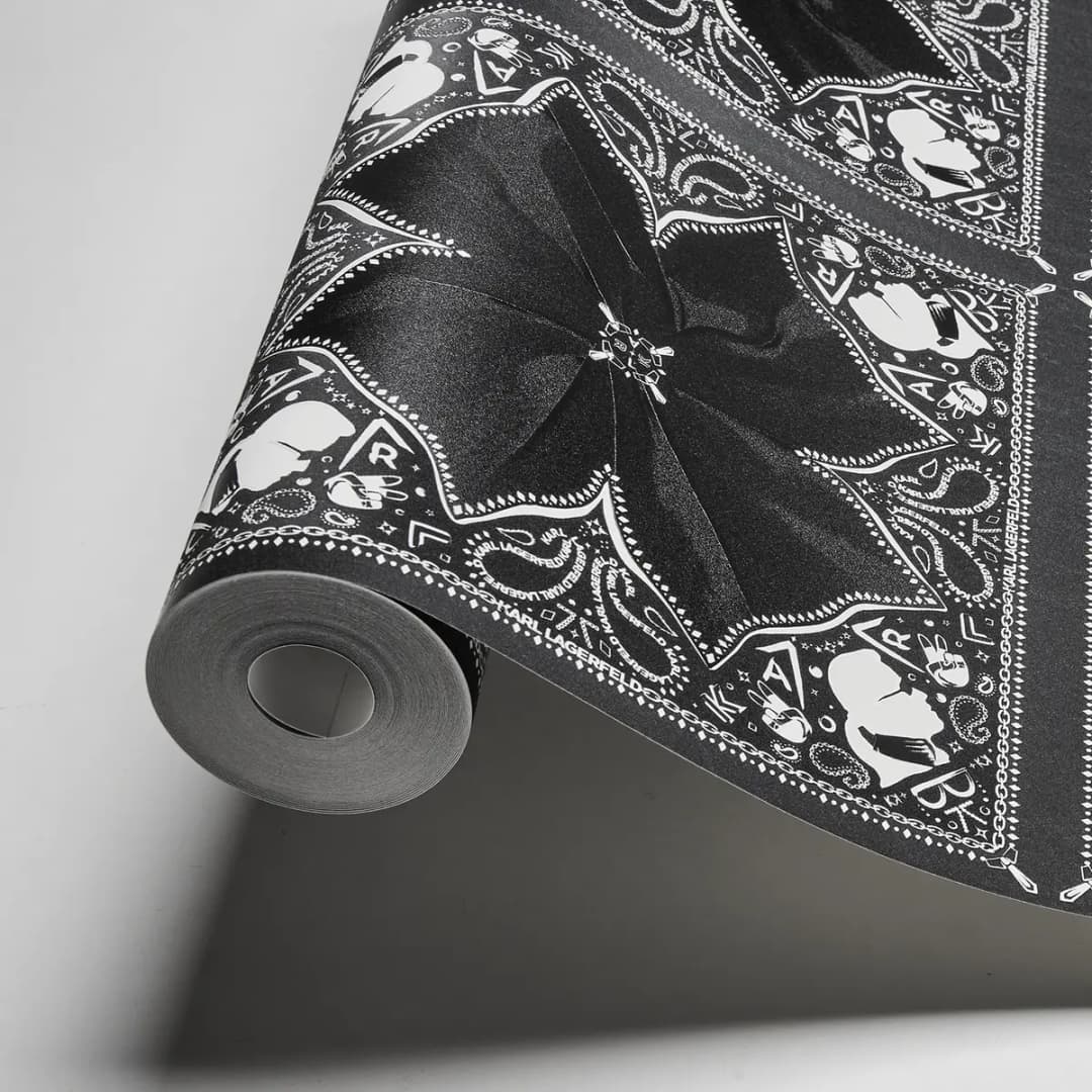 Vliestapete Kaleidoscope Paisley | Schwarz