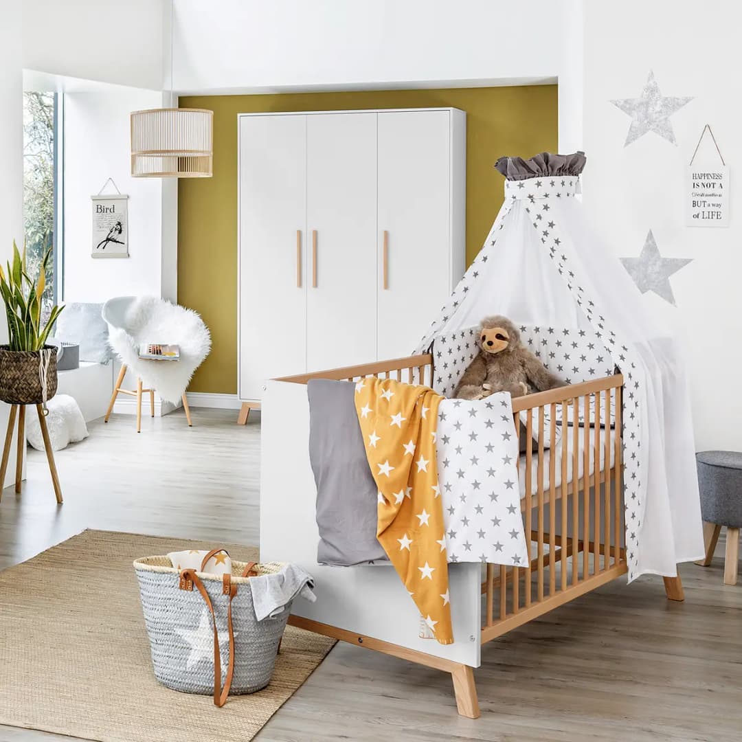 Babybett 70 x 140cm Weiß/Weiß | Weiß
