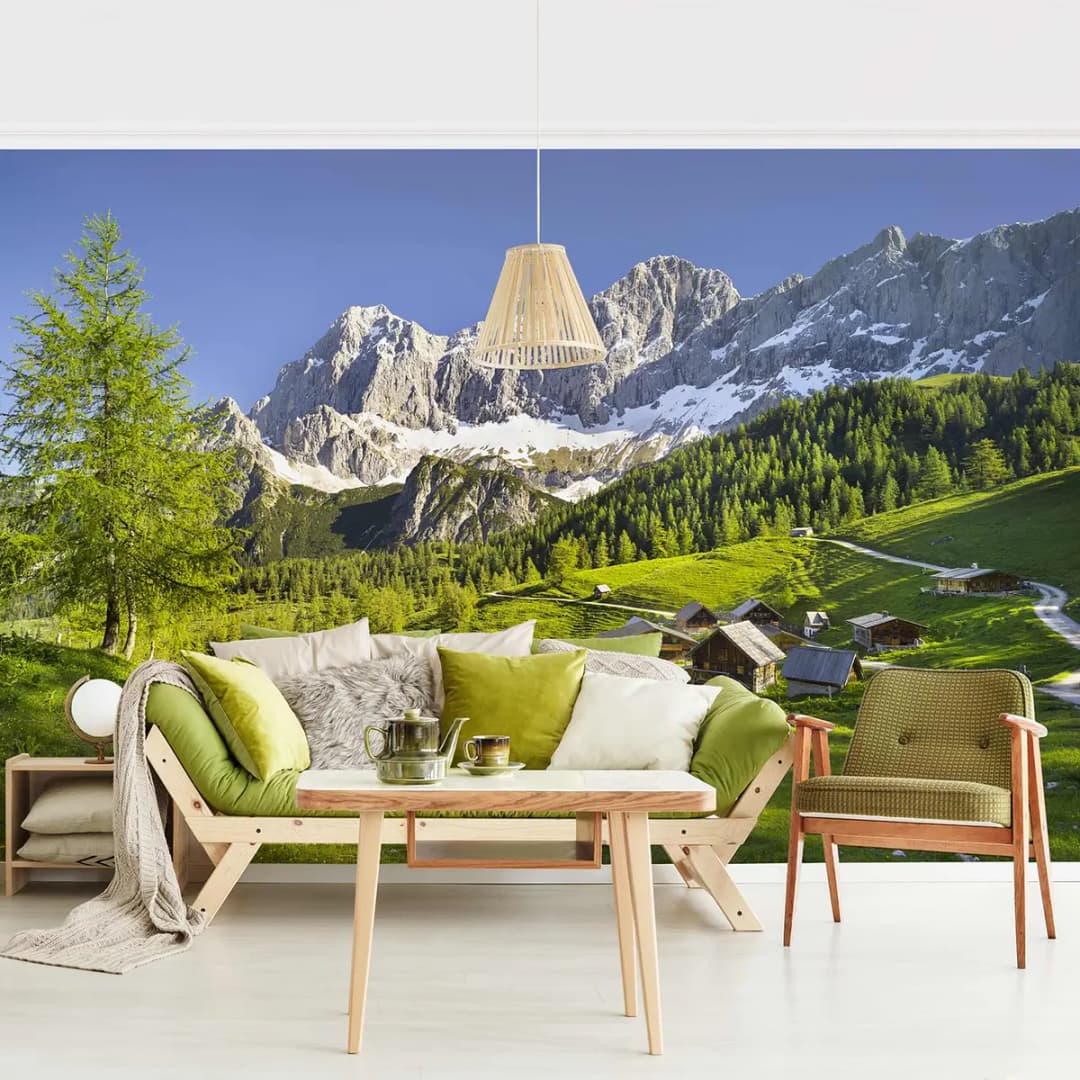 Vliestapete Steiermark Almwiese | Grün