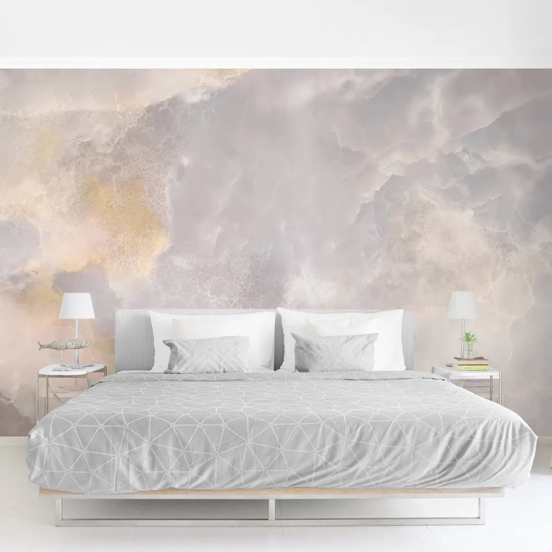 Vliestapete Onyx Marmor | Grau