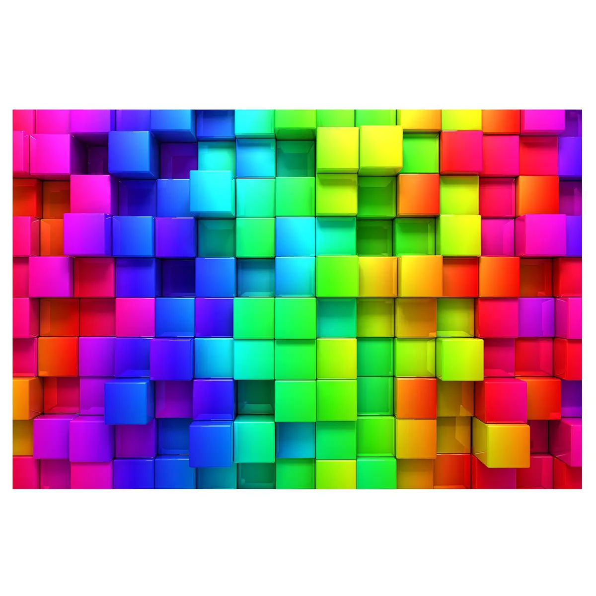 Vliestapete 3D Würfel | Mehrfarbig