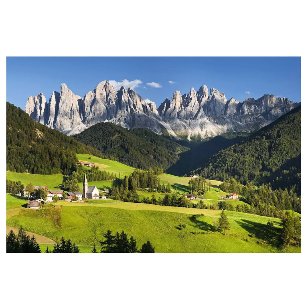 Vliestapete Geislerspitzen in Südtirol | Grün