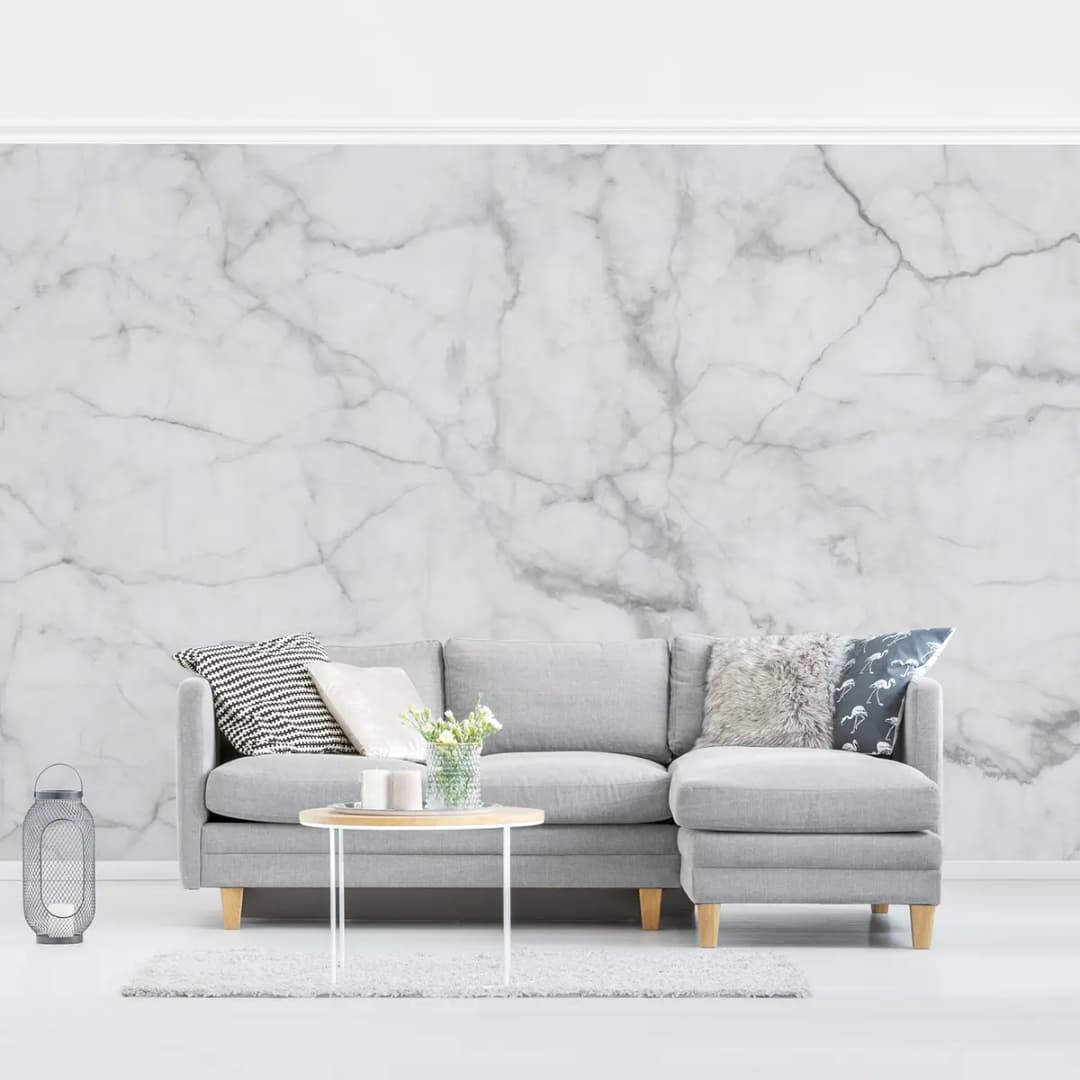 Vliestapete Bianco Carrara | Weiß