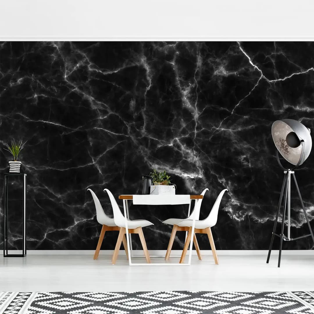 Vliestapete Nero Carrara | Schwarz